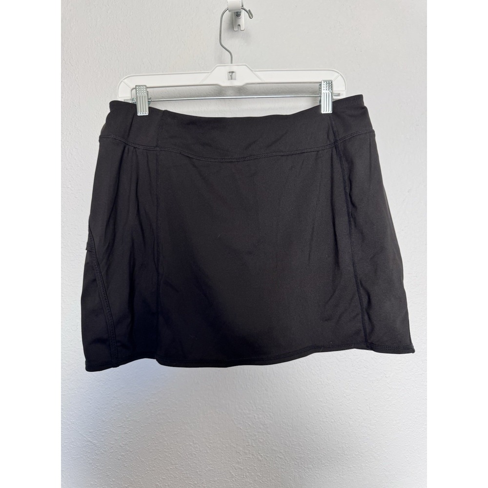 Tangerine black activewear Skort Size Large built-in shorts zip pocket Golf